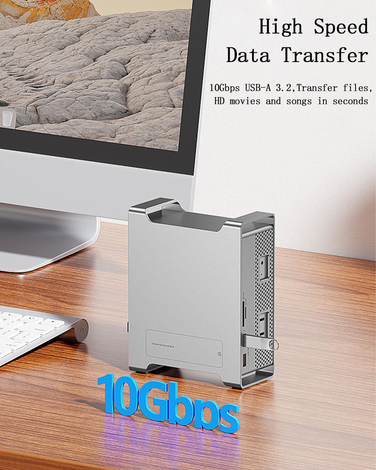 Mac mini M4/M4 Pro Dock with NVMe SSD Enclosure, 9-1 Workstation